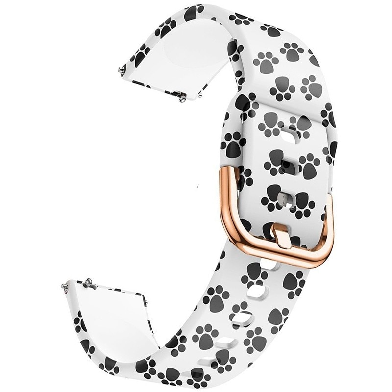 Curea silicon, compatibila Huawei Watch GT 2 42mm, telescoape QR, Little Paw