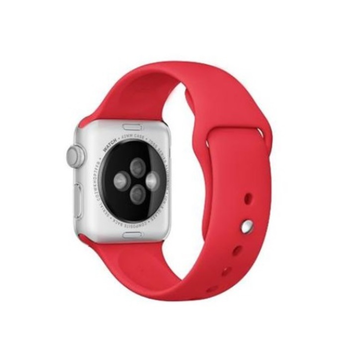 Curea compatibila cu Apple Watch 1 2 3 4 5, Bratara Sport, Silicon, 40mm, Rosu