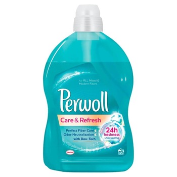 Detergent Lichid PERWOLL Care & Refresh, 15 Spalari, 900 ml, Detergent Reparator pentru Toate Tesaturile Detergent Lichid PERWOLL Care & Refresh, 15 Spalari, 900 ml, Detergent Reparator pentru Toate Tesaturile