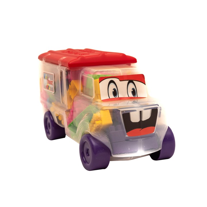 Jucarie creativa ART pentru copii,tip camion + cuburi de constructie, din plastic pentru a dezvolta inteligenta, creativitatea si imaginatia celor mici