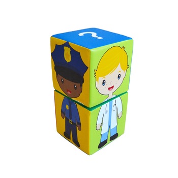 Set 2 Cuburi educationale - Meserii Baieti - Kinderfun Soft Play Set 2 Cuburi educationale - Meserii Baieti - Kinderfun Soft Play