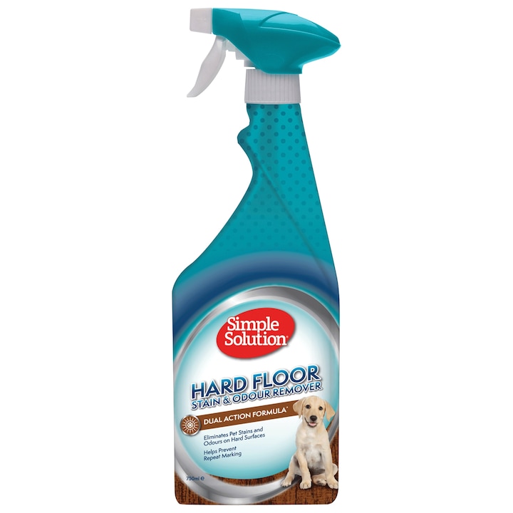 Spray impotriva petelor si mirosurilor animale, Simple Solution, Pentru podea tare/laminat/lemn/piatra, 750 ml