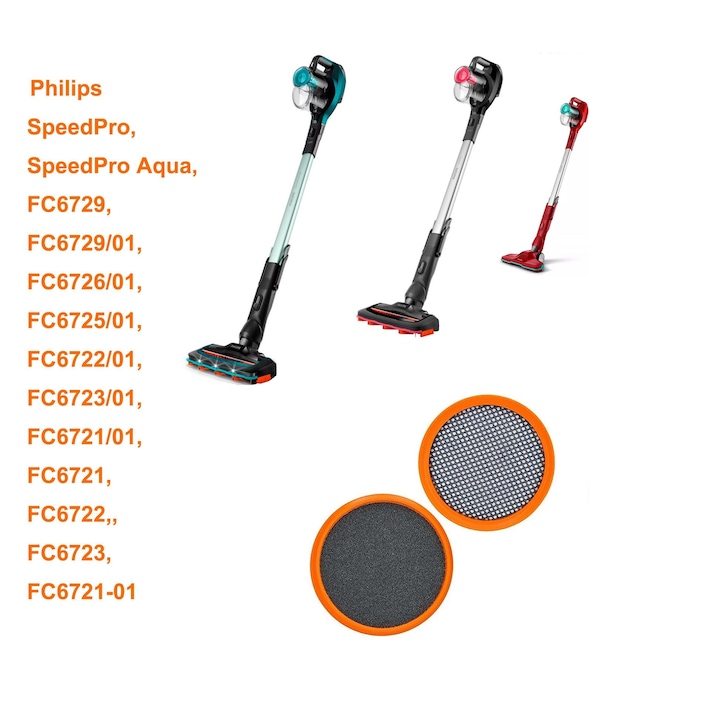 Хепа филтър Smart Pulse за вертикална прахосмукачка Philips SpeedPro & SpeedPro Aqua FC6721 FC6722 FC6723 FC6724 FC6725 FC6726 FC6727