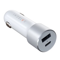 Incarcator auto Satechi 72W Dual USB-C PD + USB-A, Argintiu