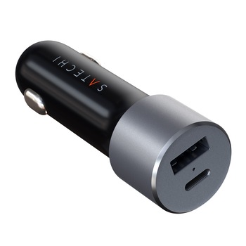 Incarcator auto Satechi, USB Type C, 72W, Space Grey Incarcator auto Satechi, USB Type C, 72W, Space Grey