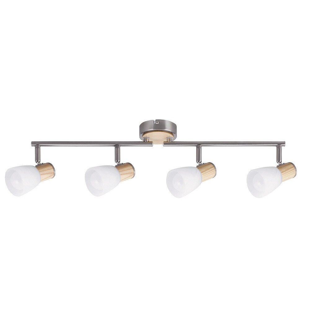 Plafoniera Gavin , Rabalux , 4 x40w , finisaj crom mat/lemn deschis, FST6489