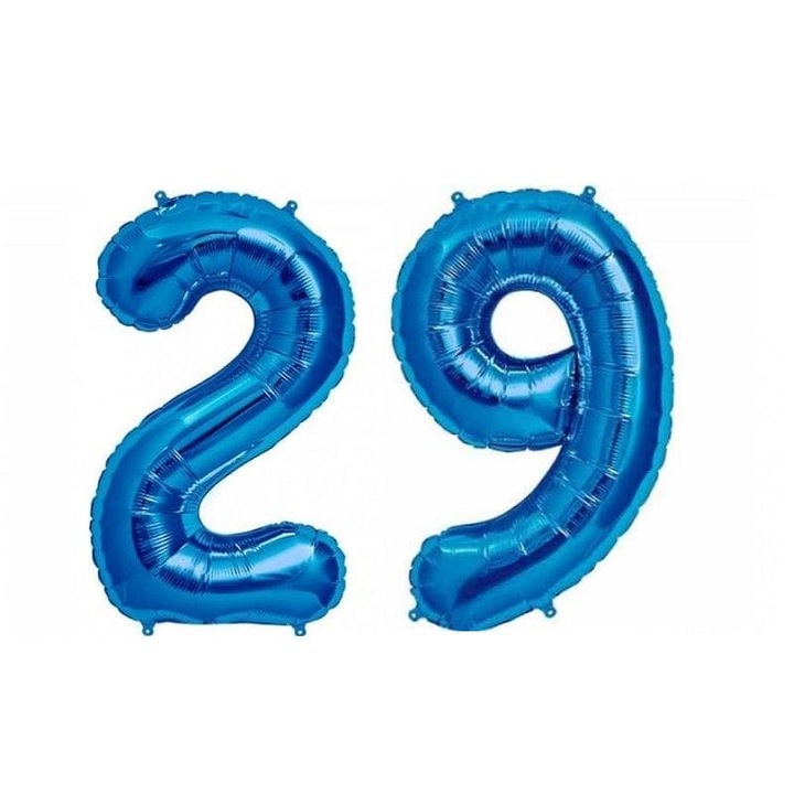 Baloane figurina folie, Domi Party & Gifts, Albastru, numar 29, 100 cm