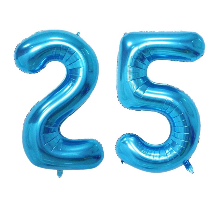 Baloane figurina folie, Domi Party & Gifts, Albastru, numar 25, 100 cm