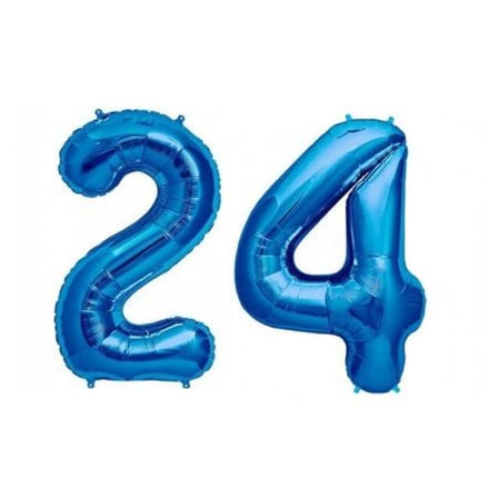 Baloane figurina folie, Domi Party & Gifts, Albastru, numar 24, 100 cm