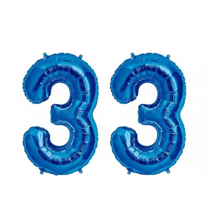 Baloane figurina folie, Domi Party & Gifts, Albastru, numar 33, 100 cm