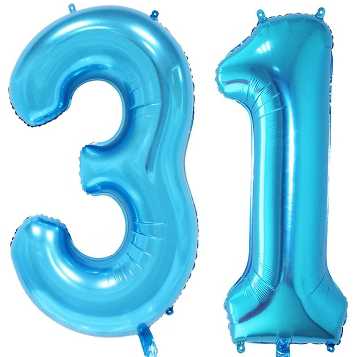 Baloane figurina folie, Domi Party & Gifts, Albastru, numar 31, 100 cm