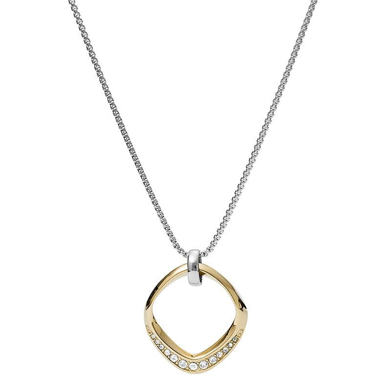 Colier Fossil Classic JF03202998, Argintiu, Auriu