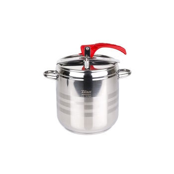 Oala Sub Presiune, Capacitate 14 L, Fund Triplustratificat, Garnitura de Etansare Durabila, Design Ergonomic, Argintiu Oala Sub Presiune, Capacitate 14 L, Fund Triplustratificat, Garnitura de Etansare Durabila, Design Ergonomic, Argintiu
