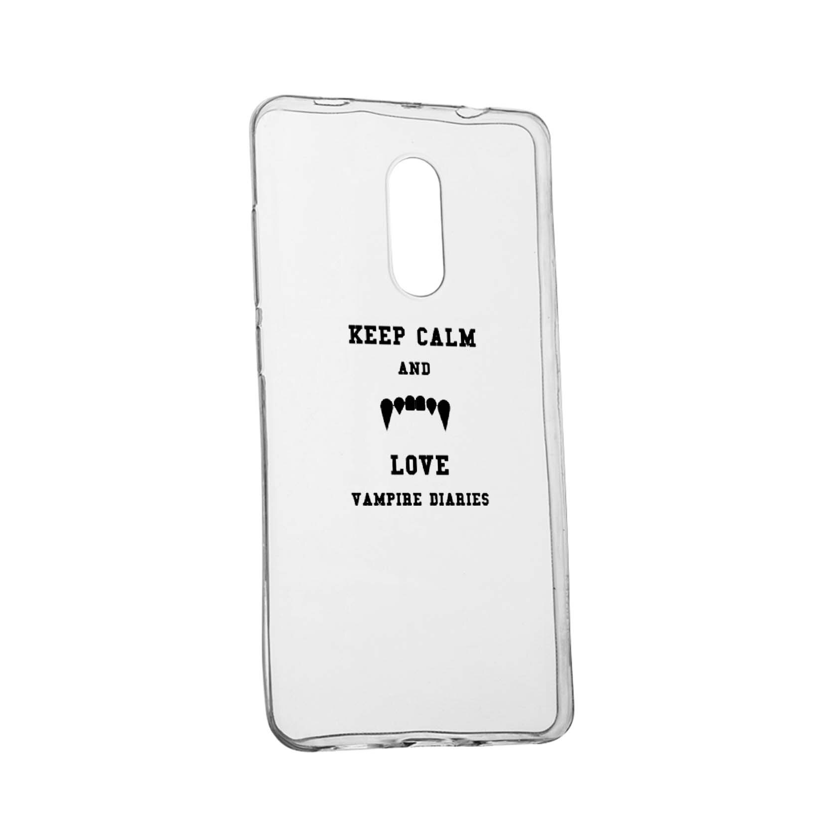 Husa de protectie Jurnalele Vampirilor - Keep Calm, Movie, pentru LG Q7, rezistenta la uzura, anti-alunecare, din silicon Premium, 581