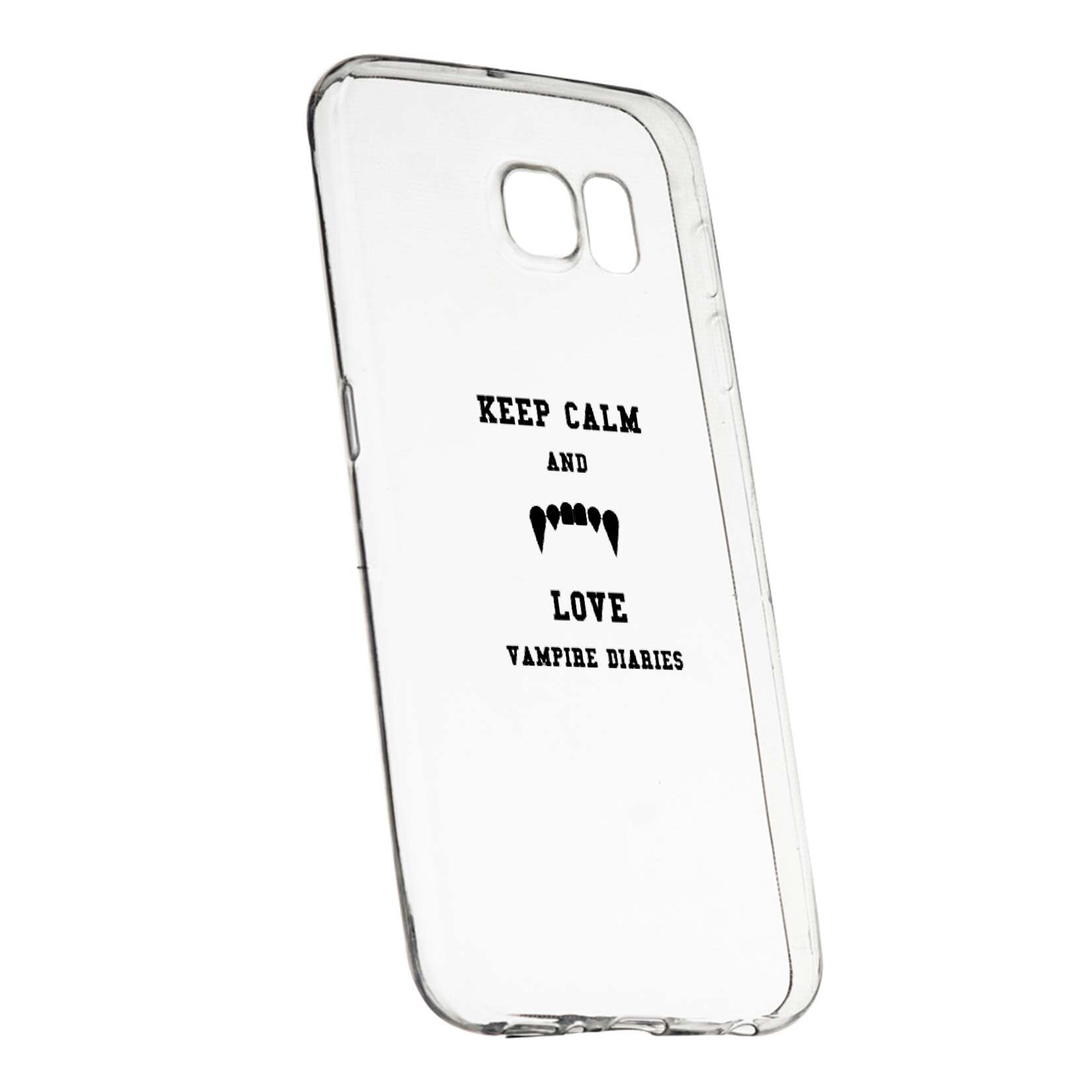 Husa de protectie Jurnalele Vampirilor - Keep Calm, Movie, pentru Samsung Galaxy S7, rezistenta la uzura, anti-alunecare, din silicon Premium, 581