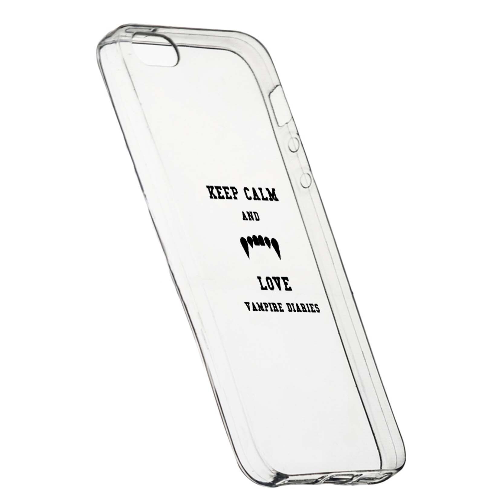 Husa de protectie Jurnalele Vampirilor - Keep Calm, Movie, pentru Apple iPhone 5 / 5S / SE, rezistenta la uzura, anti-alunecare, din silicon Premium, 581