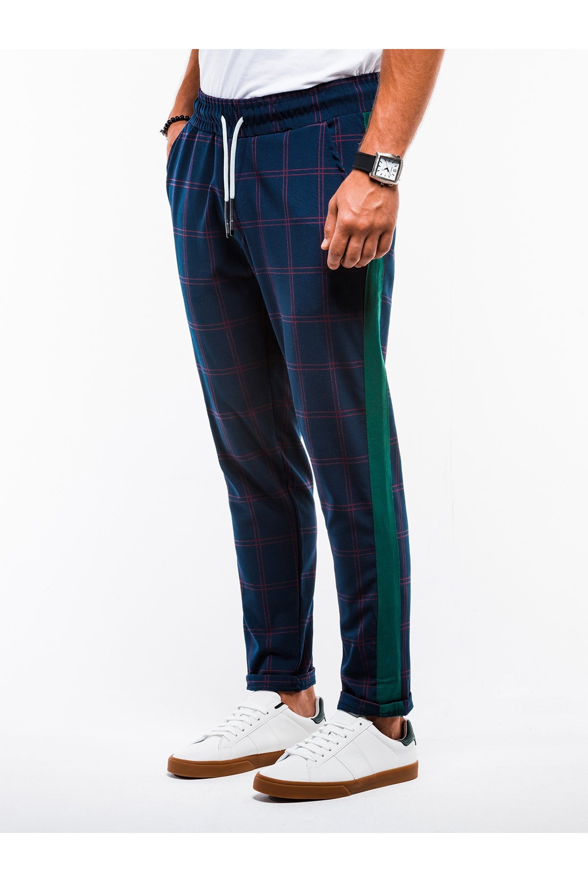 Pantaloni casual premium barbati P851 - gri-inchis, Bleumarin, L