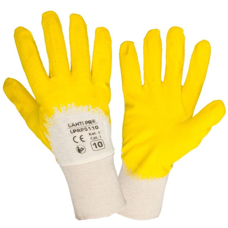 Manusi latex cu poliester bumbac invelita dorsal , marime XL ( 10 )