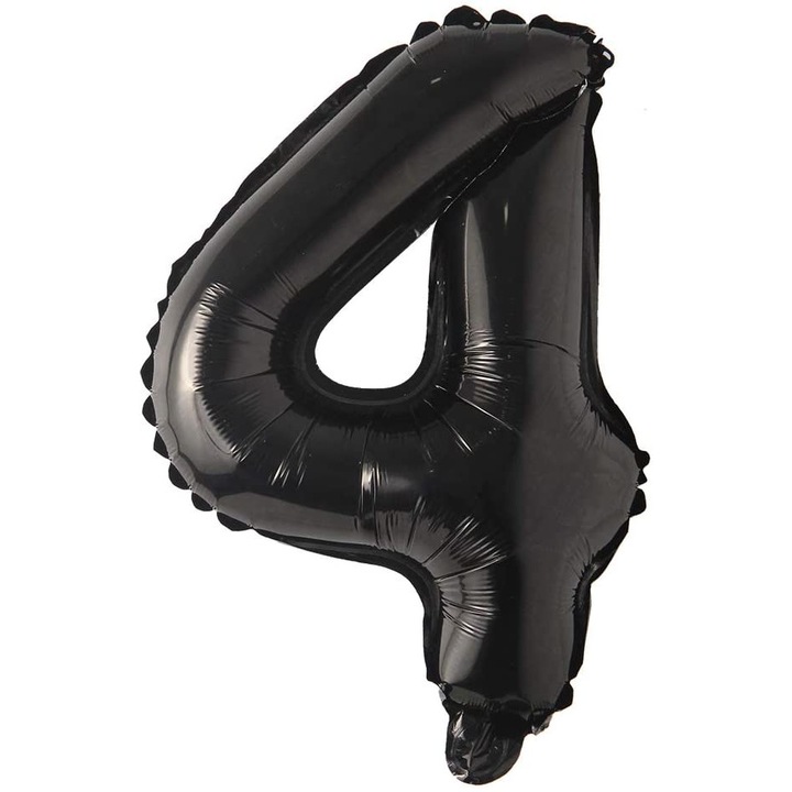 Balon folie, ESB, Negru, cifra 4, 105 cm