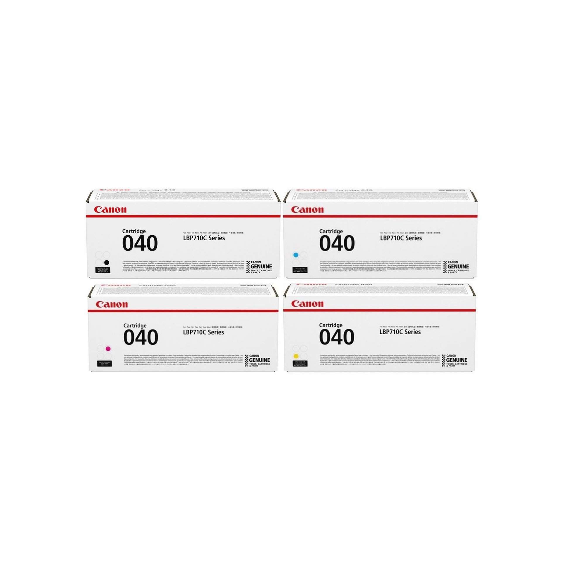 Pachet cartuse toner CRG-040BK negru CRG-040C cyan CRG-040M magenta CRG-040Y galben Canon original 22500 pagini