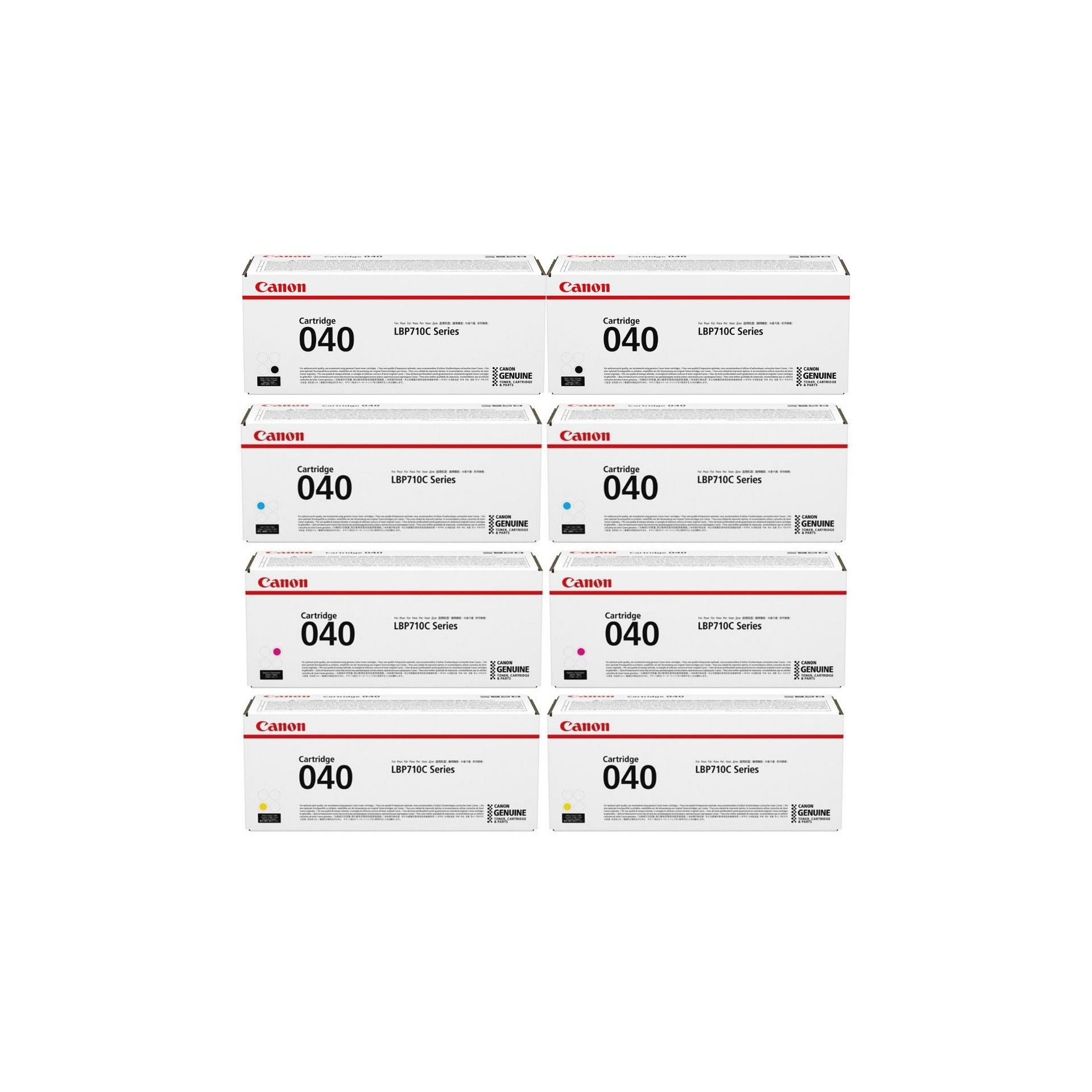 Pachet cartuse toner CRG-040BK negru x2 CRG-040C cyan x2 CRG-040M magenta x2 CRG-040Y galben x2 Canon original 45000 pagini