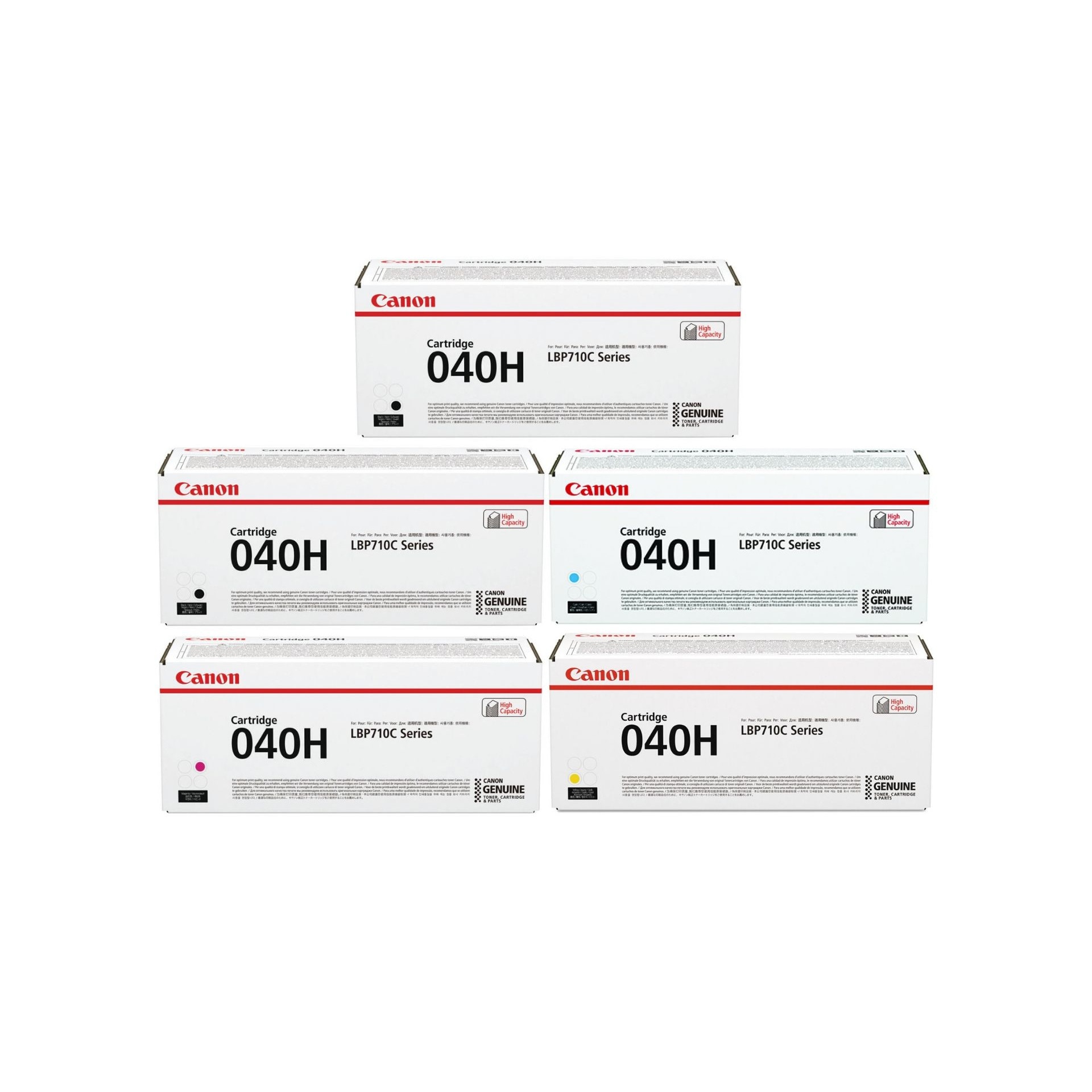 Pachet cartuse toner CRG-040HBK negru x2 CRG-040HC cyan CRG-040HM magenta CRG-040HY galben Canon original 55000 pagini
