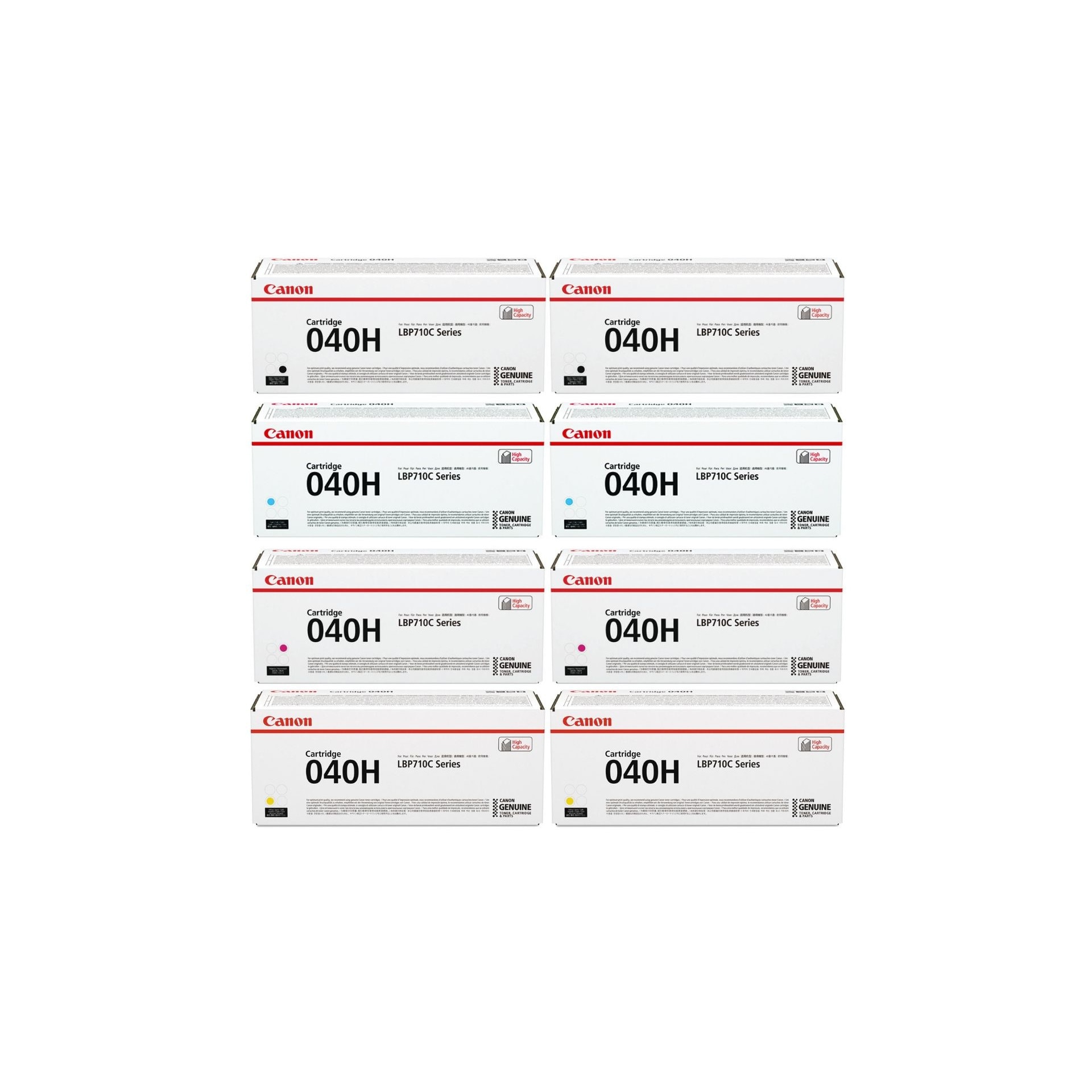 Pachet cartuse toner CRG-040HBK negru x2 CRG-040HC cyan x2 CRG-040HM magenta x2 CRG-040HY galben x2 Canon original 85000 pagini
