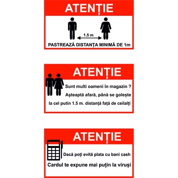 Set 3 autocolante Reguli Covid 19 Set 3 autocolante Reguli Covid 19