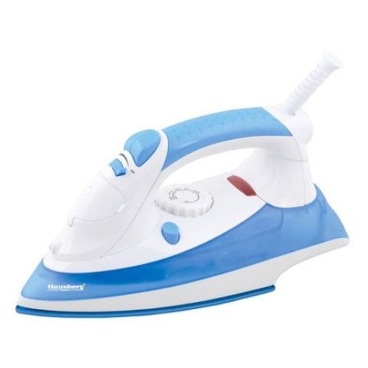 Fier de Calcat cu Abur, 2200 W, Talpa Ceramica, Functie Auto-clean, Alb/Albastru