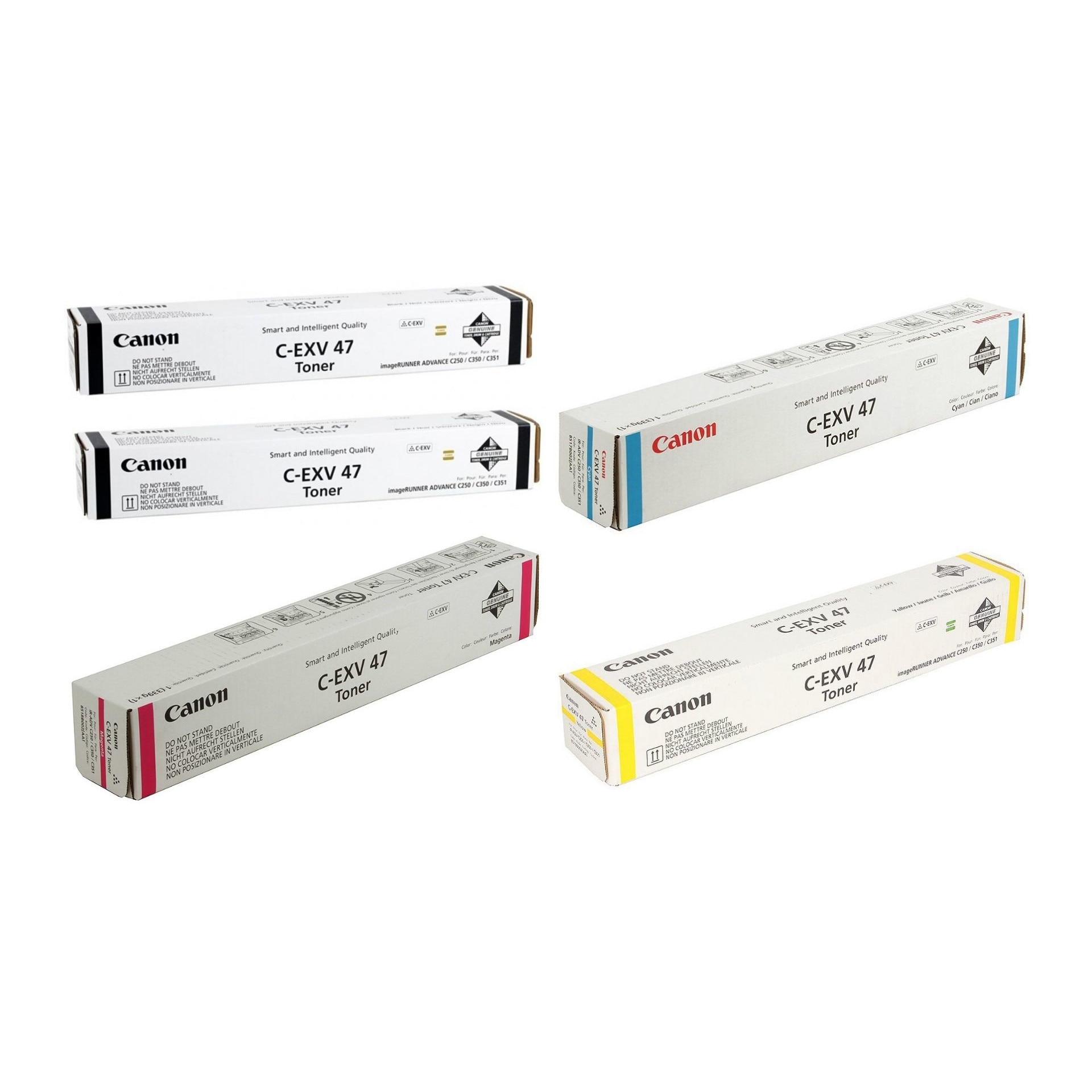 Pachet cartuse toner C-EXV47BK negru x2 C-EXV47C cyan C-EXV47M magenta C-EXV47Y galben Canon original 102500 pagini