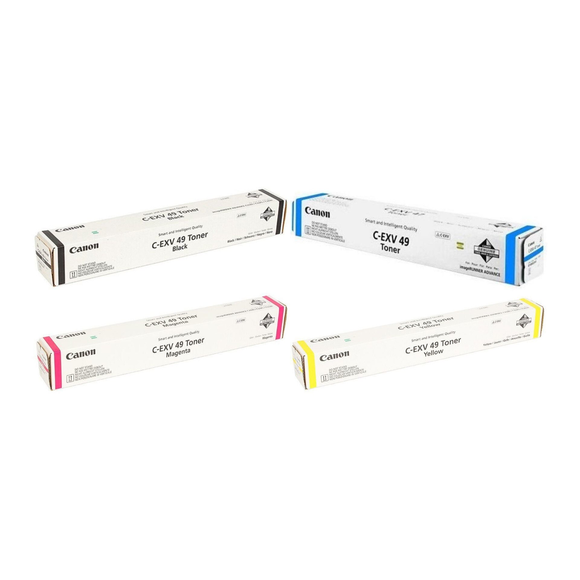 Pachet cartuse toner C-EXV49BK negru C-EXV49C cyan C-EXV49M magenta C-EXV49Y galben Canon original 93000 pagini