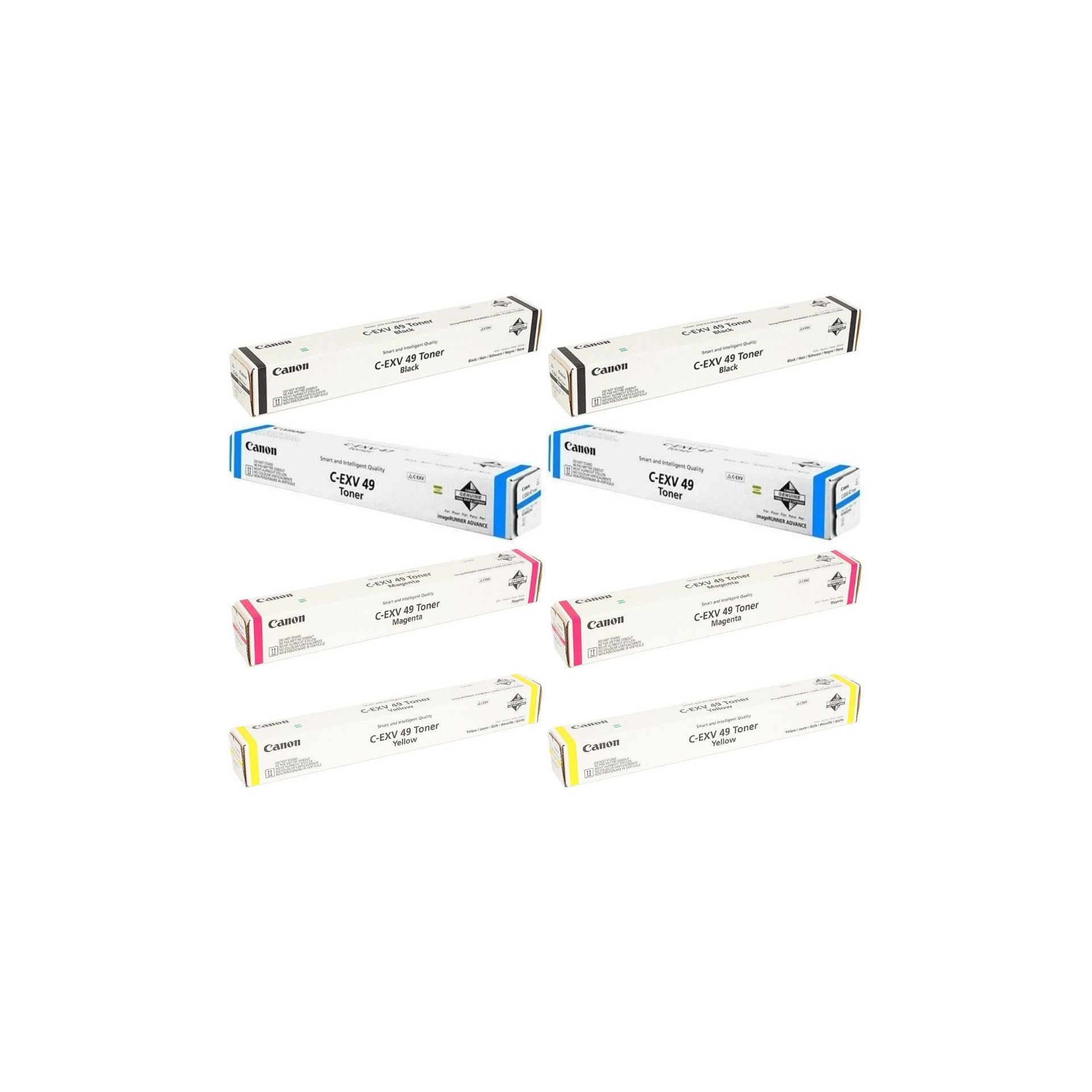 Pachet cartuse toner C-EXV49BK negru x2 C-EXV49C cyan x2 C-EXV49M magenta x2 C-EXV49Y galben x2 Canon original 186000 pagini