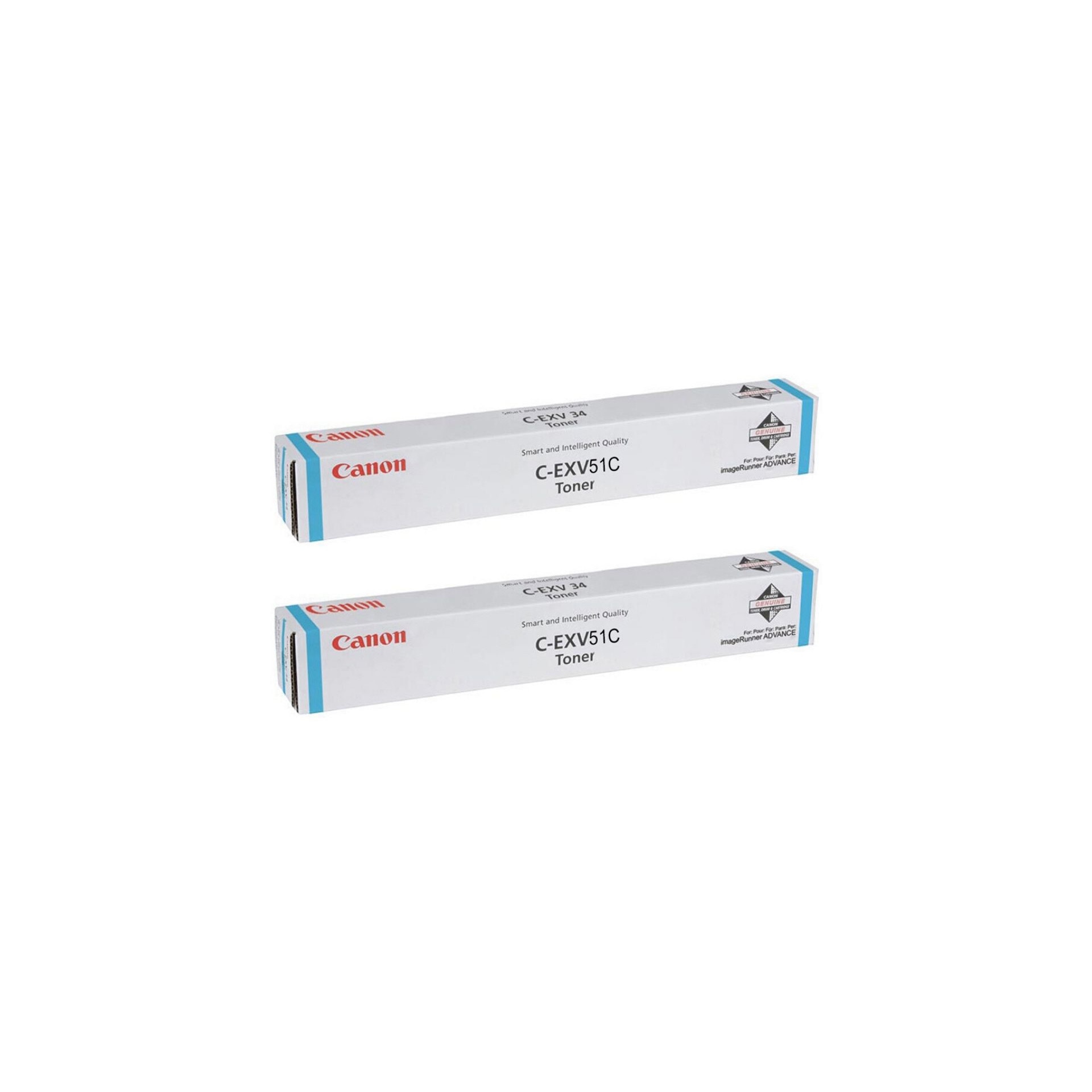 Pachet cartuse toner C-EXV51C cyan x2 Canon original 120000 pagini
