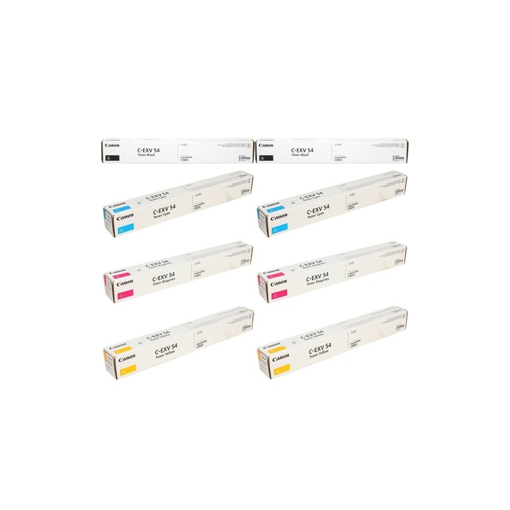 Pachet cartuse toner C-EXV54BK negru x2 C-EXV54C cyan x2 C-EXV54M magenta x2 C-EXV54Y galben x2 Canon original 82000 pagini