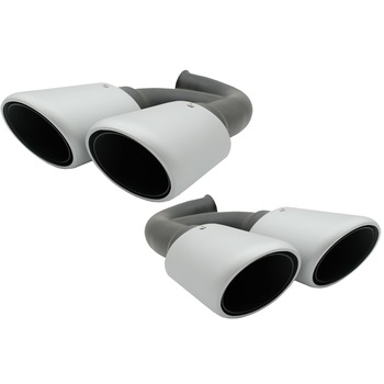 Set 2 Ornamente Evacuare compatibil cu Porsche Cayenne 92A V6 (05/2010-09/2014) GTS Design Argintiu Mat Set 2 Ornamente Evacuare compatibil cu Porsche Cayenne 92A V6 (05/2010-09/2014) GTS Design Argintiu Mat