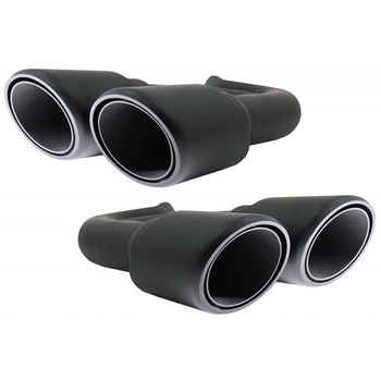 Set 2 Ornamente Evacuare compatibil cu Porsche Cayenne 92A V6 (05/2010-09/2014) GTS Design Negru Mat Set 2 Ornamente Evacuare compatibil cu Porsche Cayenne 92A V6 (05/2010-09/2014) GTS Design Negru Mat