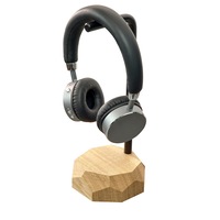 Suport casti, OAKYWOOD, lemn de stejar / otel solid, Bej,11 cm x 11 cm x 27 cm