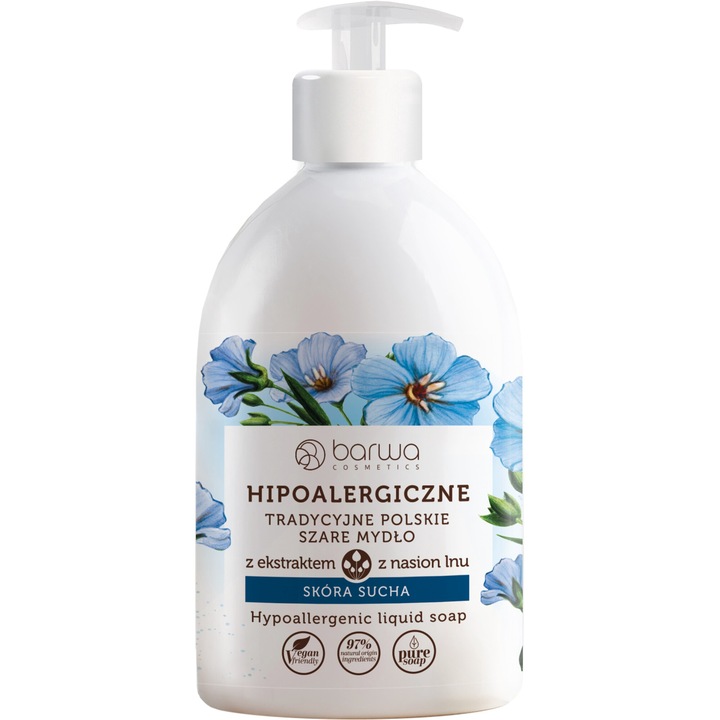 Хипоалергенен течен сапун с екстракти от лен Barwa 500 мл