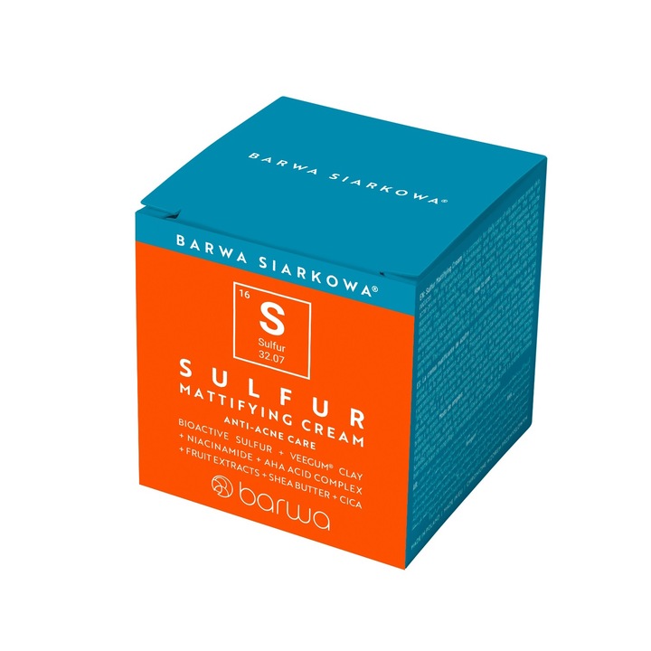 Crema faciala matifianta si antibacteriana cu sulf Barwa, 50 ml