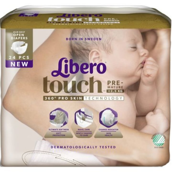 Scutece Libero Touch Newborn Premature 0-2,5 kg 24 buc