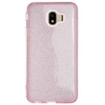 Husa Silicon Samsung Galaxy J4 2018, Glitter Roz Husa Silicon Samsung Galaxy J4 2018, Glitter Roz