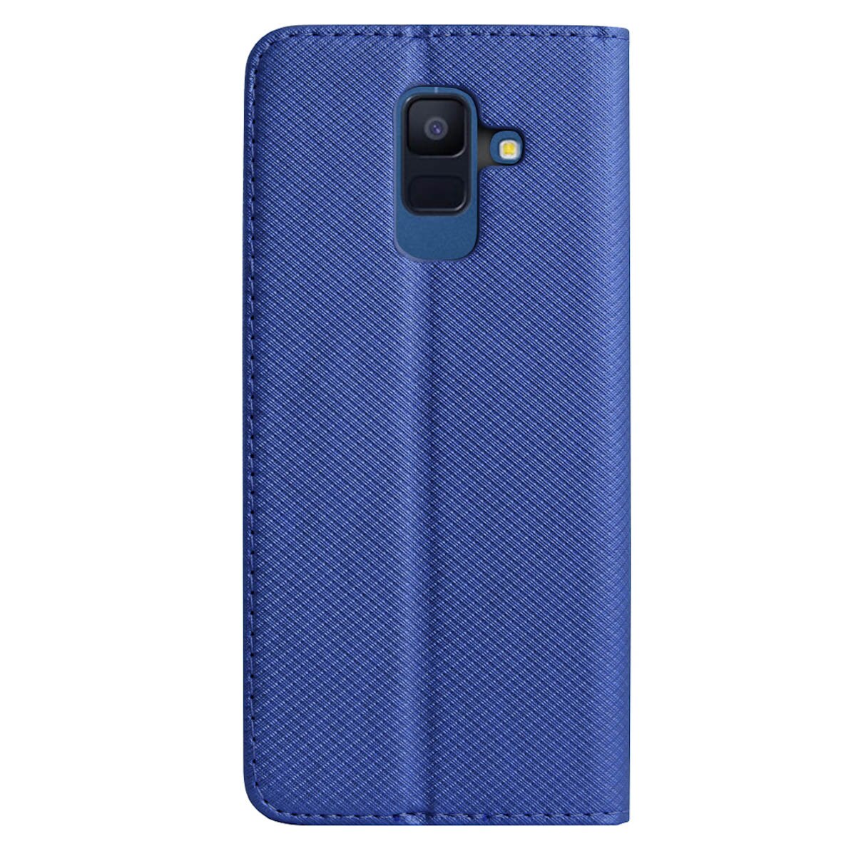 Husa Book Samsung Galaxy A6 Plus 2018, Contakt Albastra