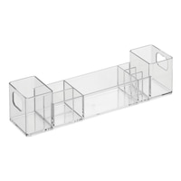 Suport organizare cosmetice, cu 8 compartimente, Acril, 30.5x7.8x7.5 cm, G 250g, Transparent