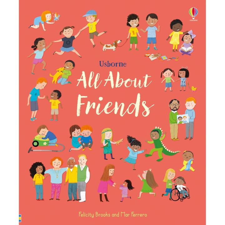 Usborne "All About Friends" könyv kemény borítóval, 3 év+, angol nyelvű