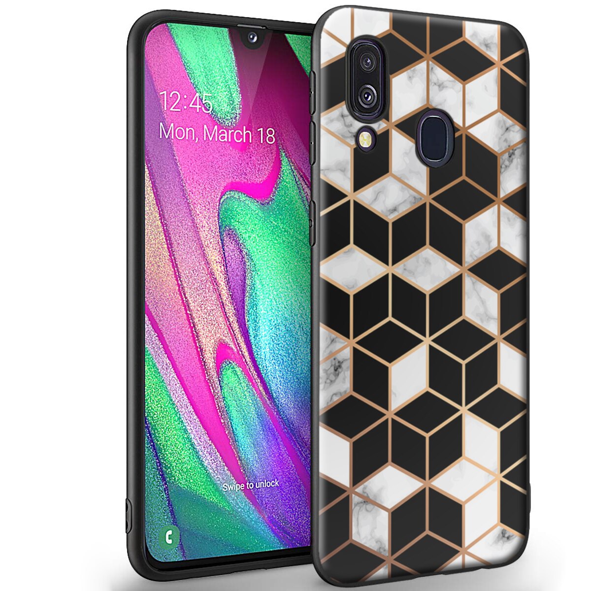 Husa +Floie de sticla Samsung Galaxy A50 - Silicon Matte TPU Hexa 3