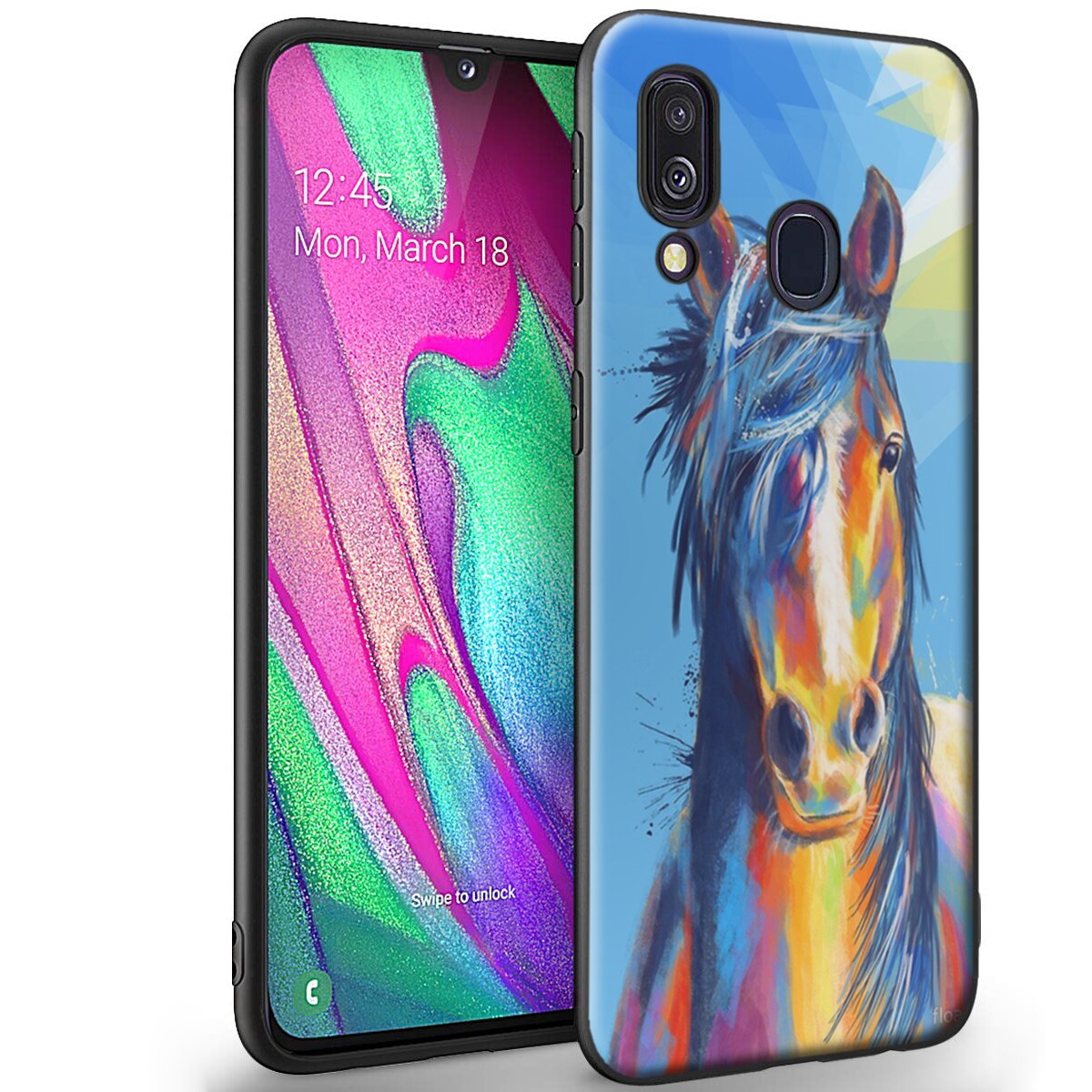 Husa +Floie de sticla Samsung Galaxy A50 - Silicon Matte TPU Horse