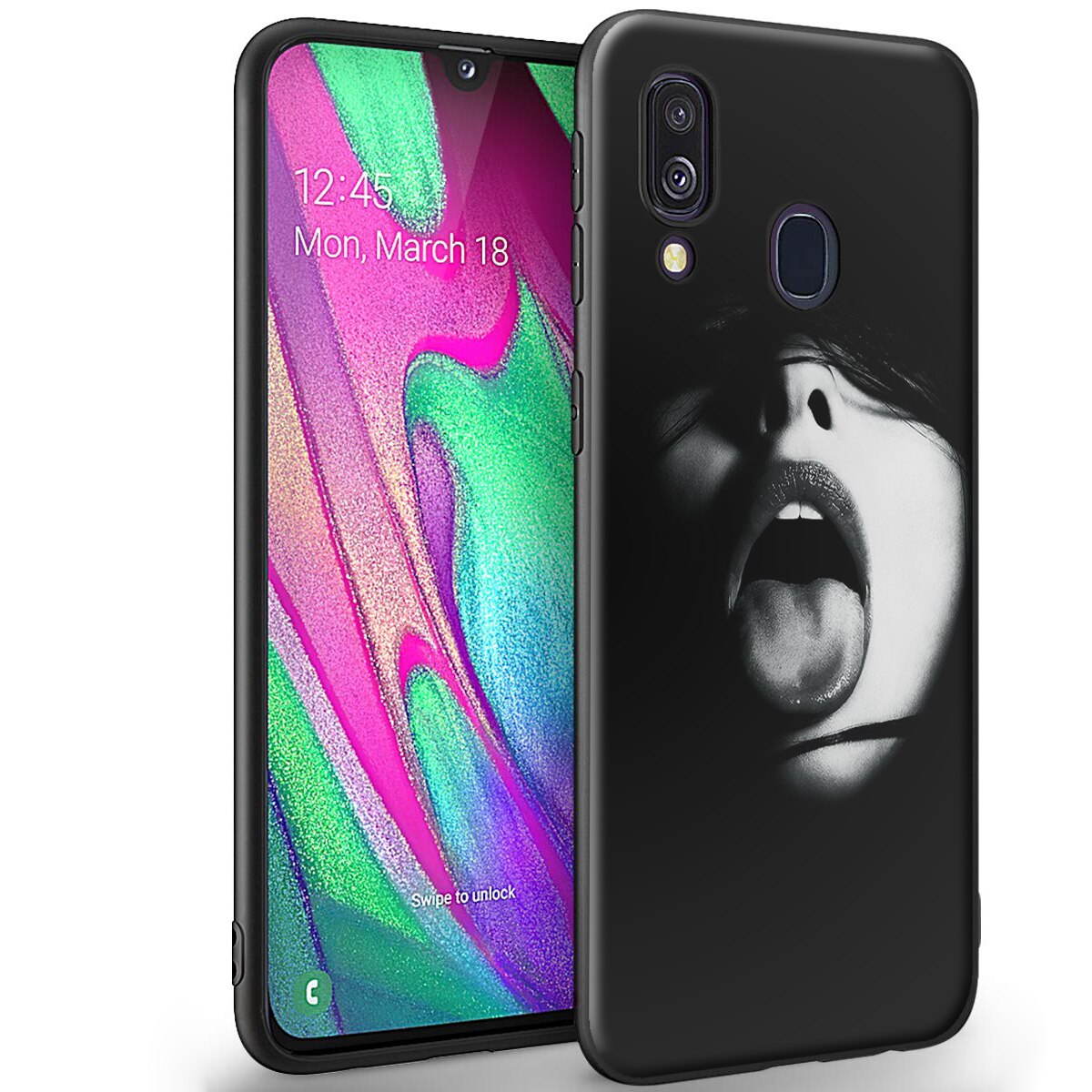 Husa +Floie de sticla Samsung Galaxy A50 - Silicon Matte TPU Hot Lady