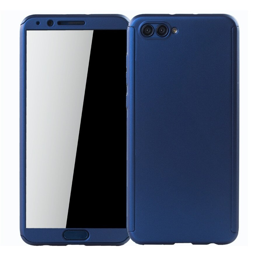 Husa Full Cover 360° (fata + spate + folie sticla) pentru Huawei Honor View 10, Albastru