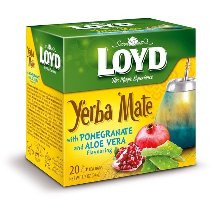 Loyd YERBA Piramis tea, Gránátalma és aloe vera, 20 filter