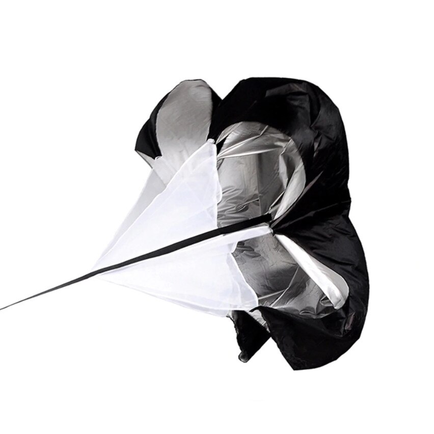 Parasuta de antrenament pentru alergare, sprint si rezistenta, neagra, 105x105 cm